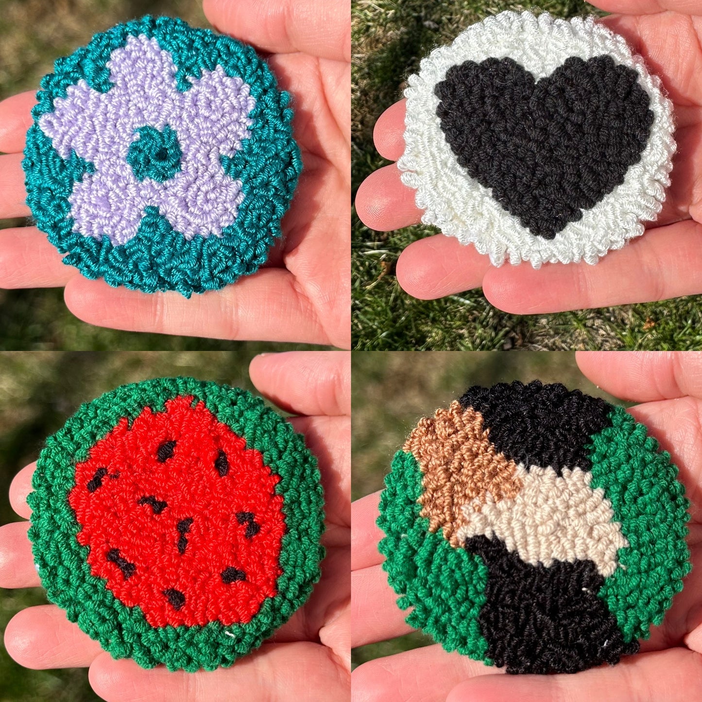 Punch Needle Car Coasters