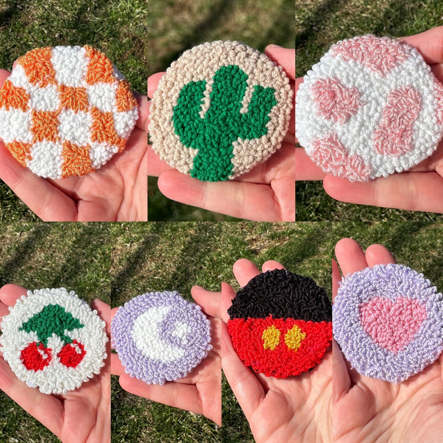 Punch Needle Car Coasters