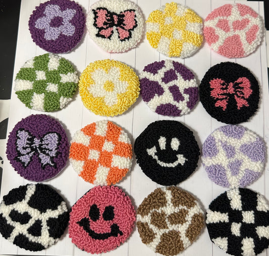 Punch Needle Car Coasters