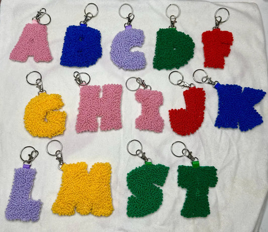 Punch Needle Letter Keychain