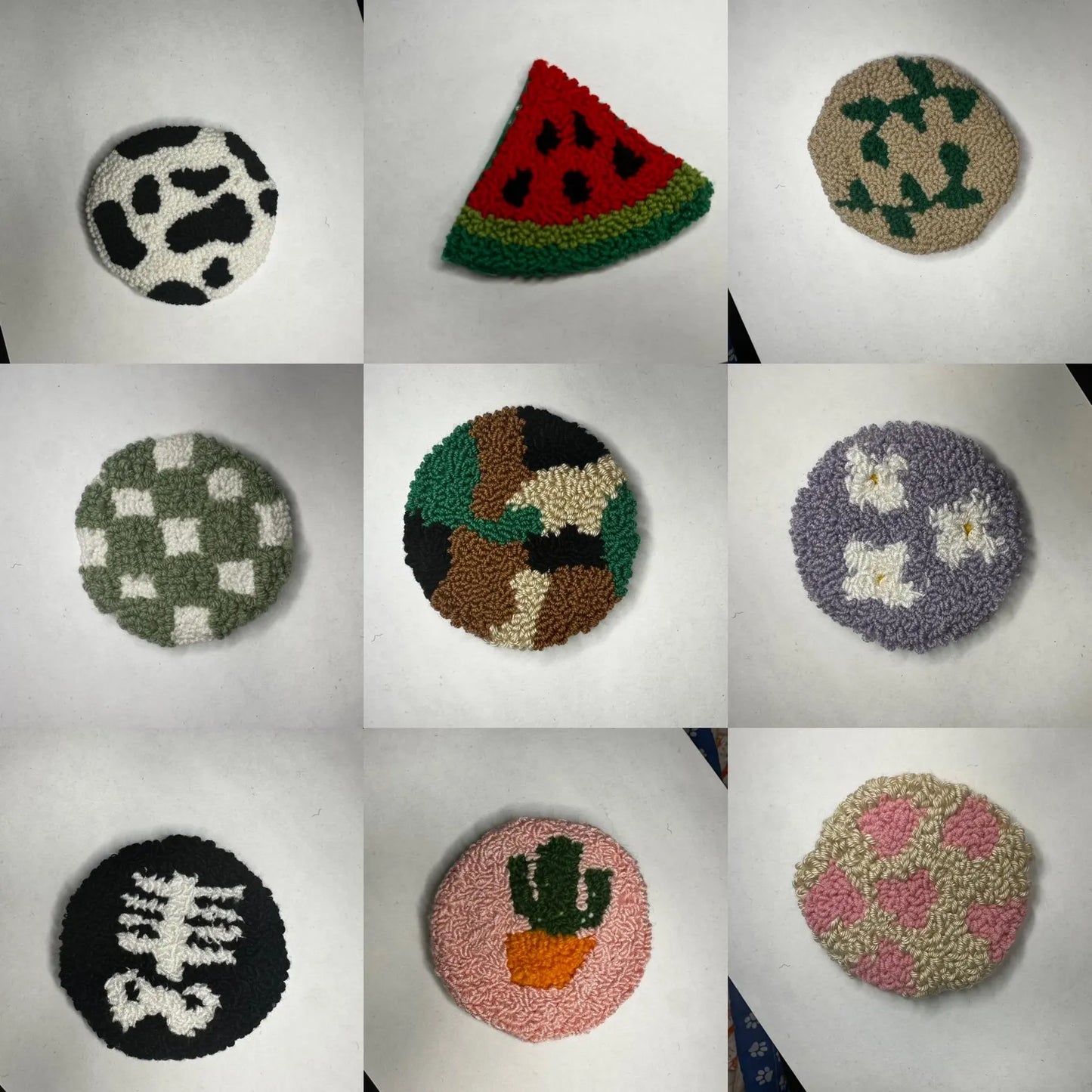 Punch Needle Cup Coasters
